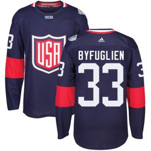 Herren Team USA #33 Dustin Byfuglien Authentic Navy Blau Auswärts 2016 World Cup Hockey